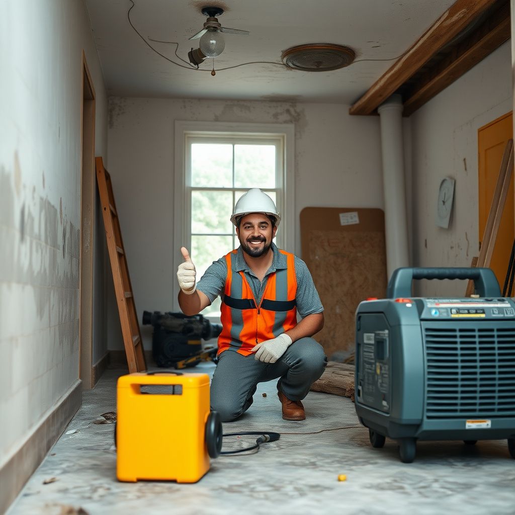 A Pro Peak Mold Removal technician in full PPE conducting a moisture reading in a Pleasanton home's attic, assessing for hidden mold.