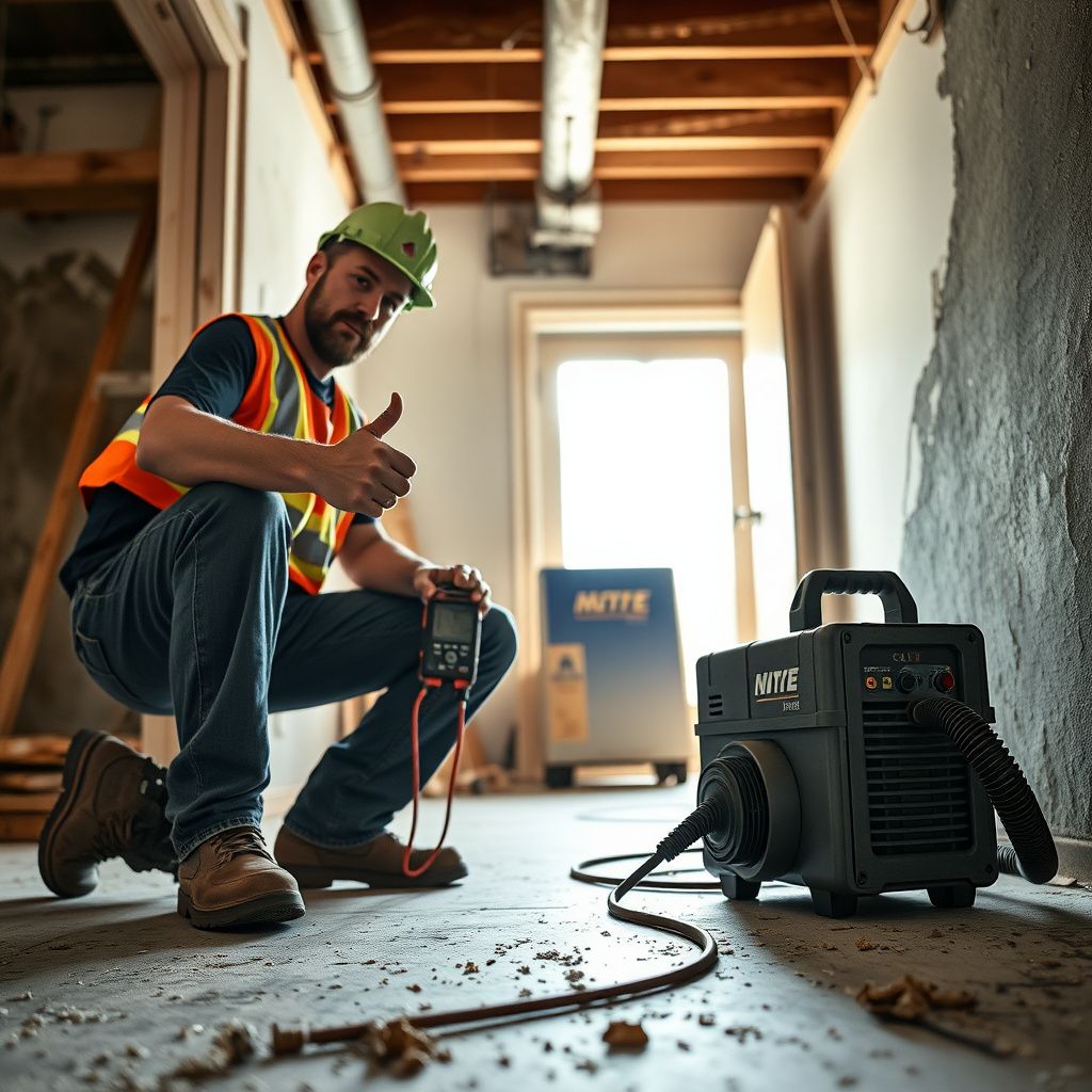 A certified mold remediation technician explaining the remediation process to a homeowner in a clean, well-lit living room in Converse, Texas.