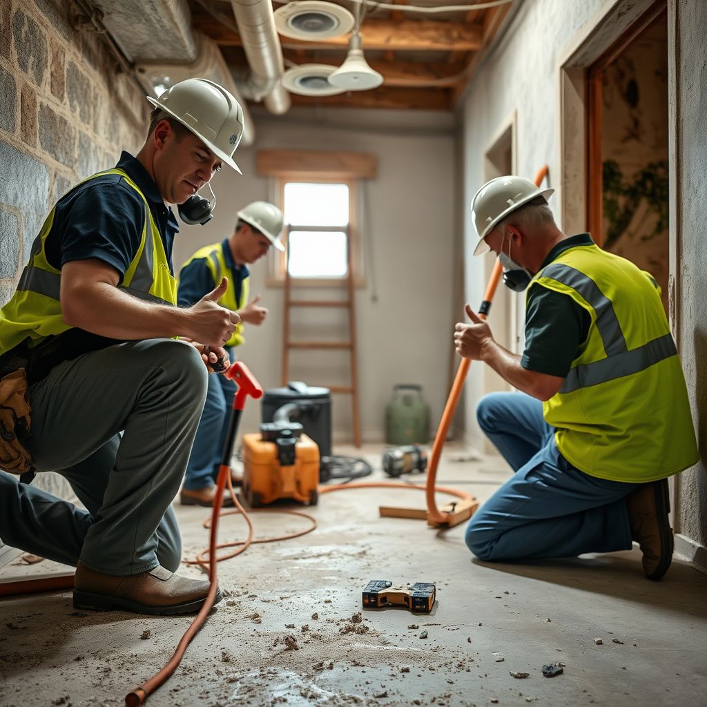 A Pro Peak Mold Removal technician discussing a remediation plan with a homeowner in their Cibolo living room.